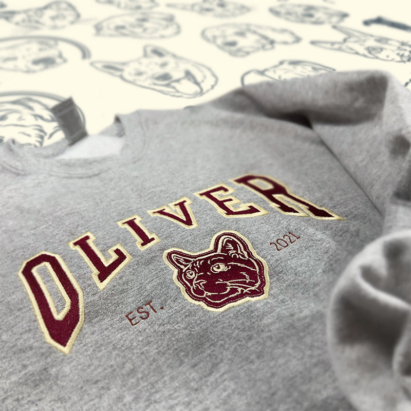 Custom Pet shirt, Embroidered Pet Hoodie,Personalized Dog Embroidery College Sweatshirt