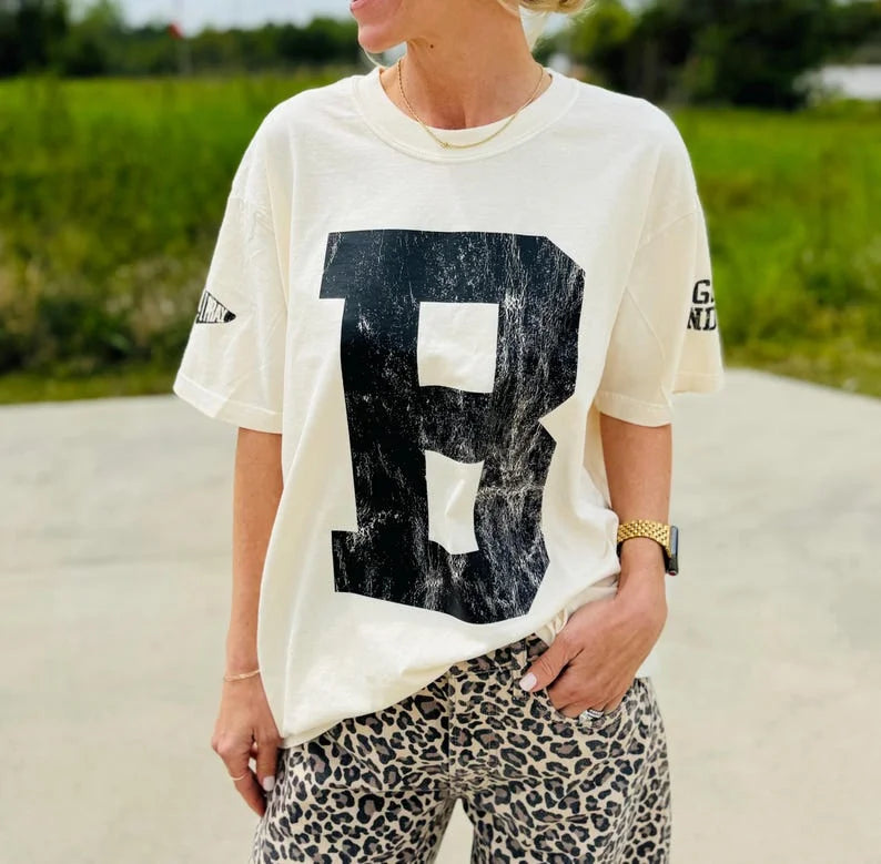 Bold Digit Varsity Sweater – Personalized Distressed Finish