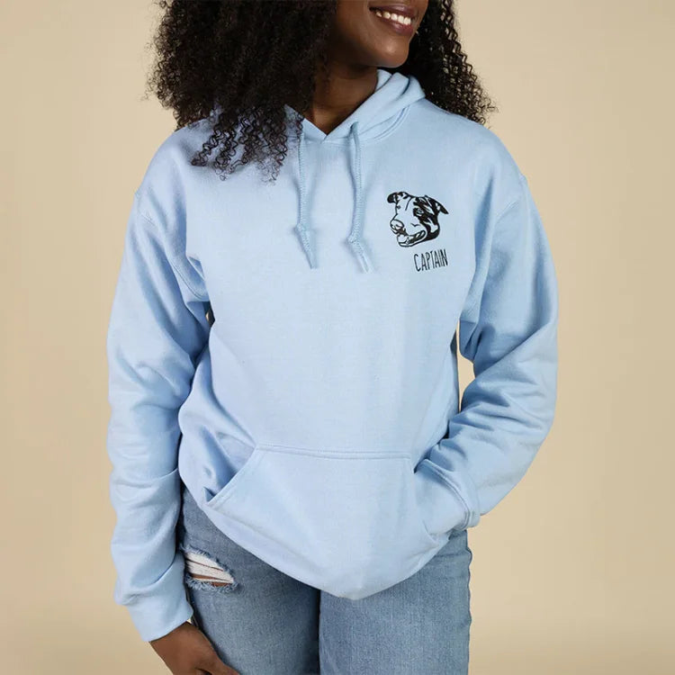 Custom Pet Portrait Sweatshirt – Unique Embroidered Hoodie & T-Shirt