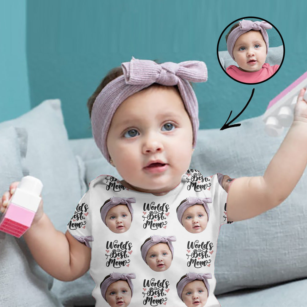 Custom Photo Baby Bodysuit World's Best Mom - Mother's Day Gift