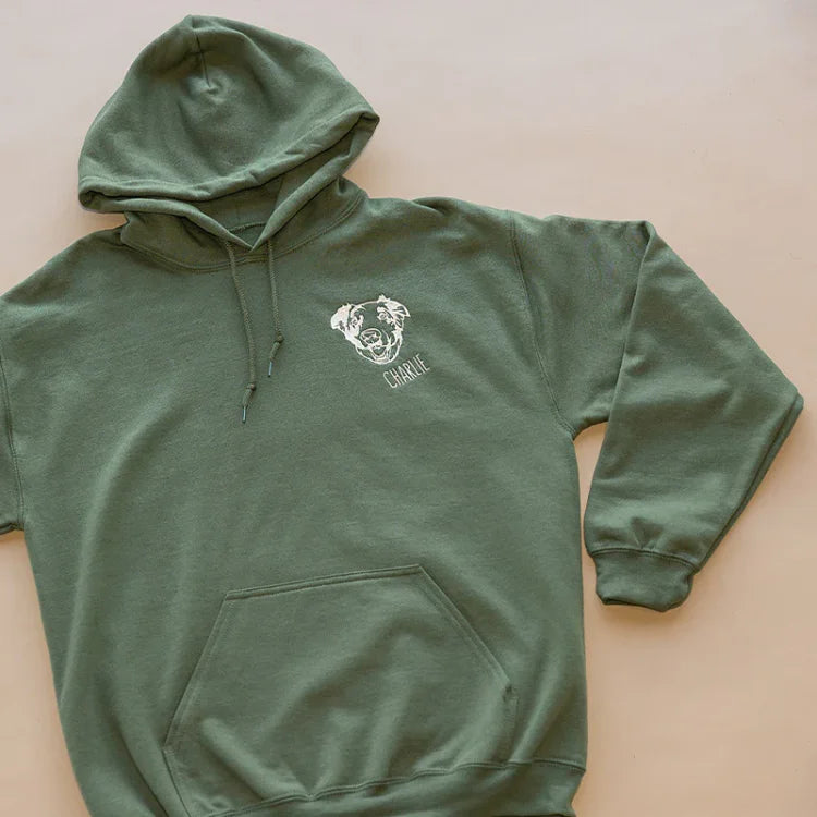 Custom Pet Portrait Sweatshirt – Unique Embroidered Hoodie & T-Shirt