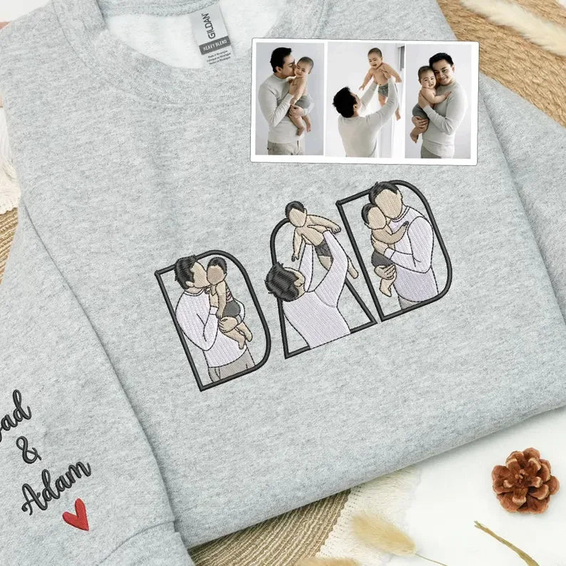 Father's Day Gift Custom Dad Embroidered Sweatshirt Unique Gift for Dad