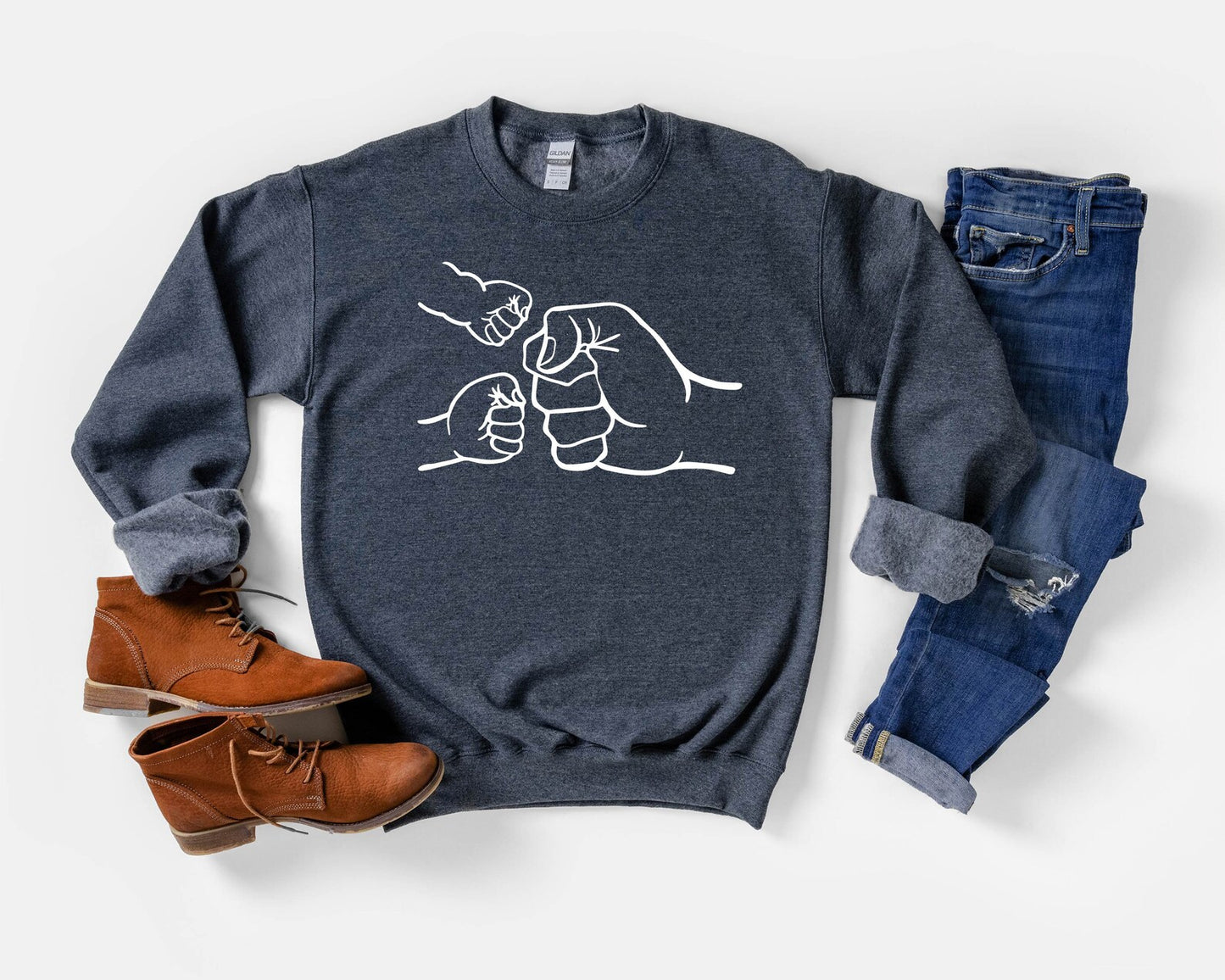 Dad and Kids Fist Bump Sweatshirt – Personalized Keepsake Gift