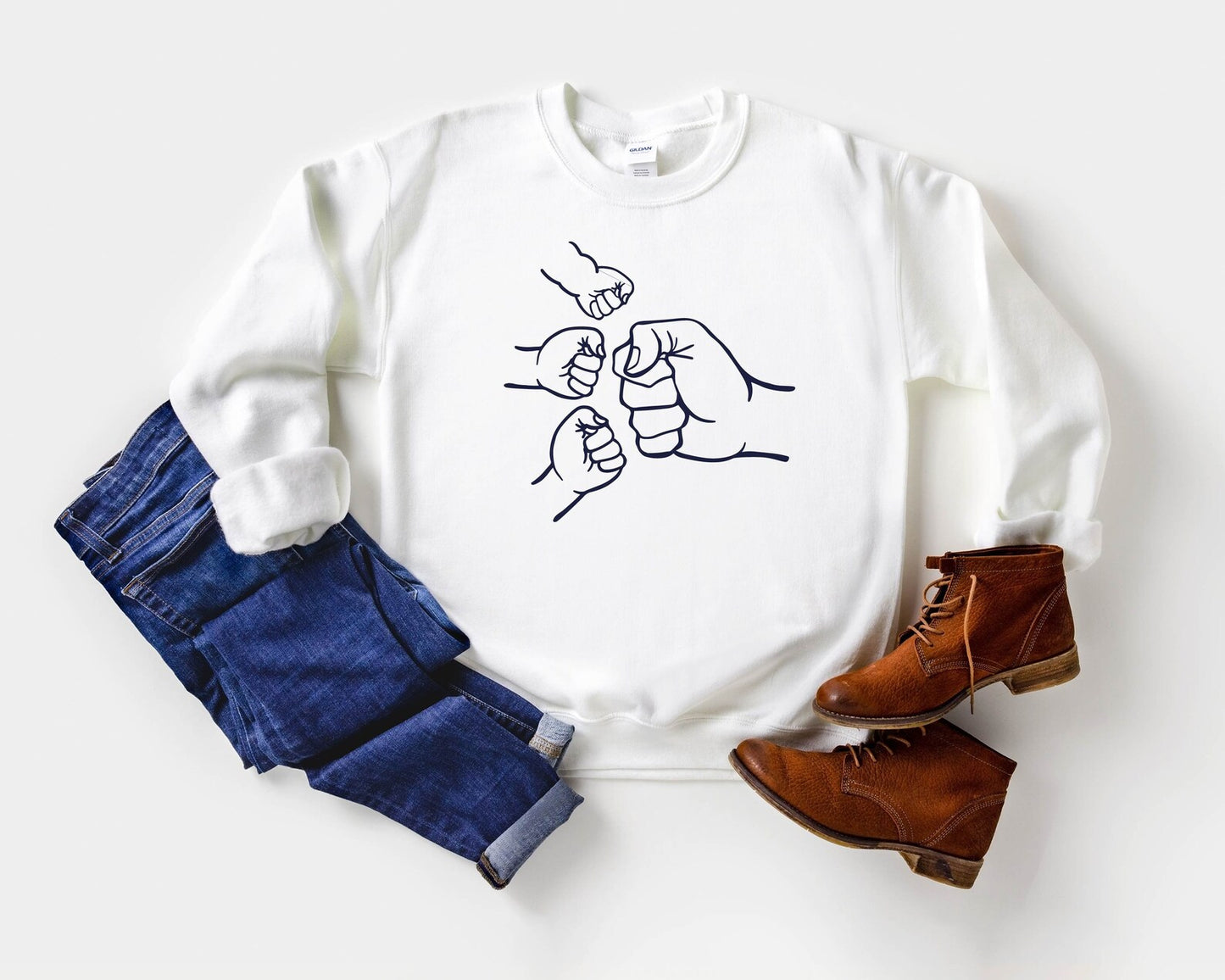 Dad and Kids Fist Bump Sweatshirt – Personalized Keepsake Gift