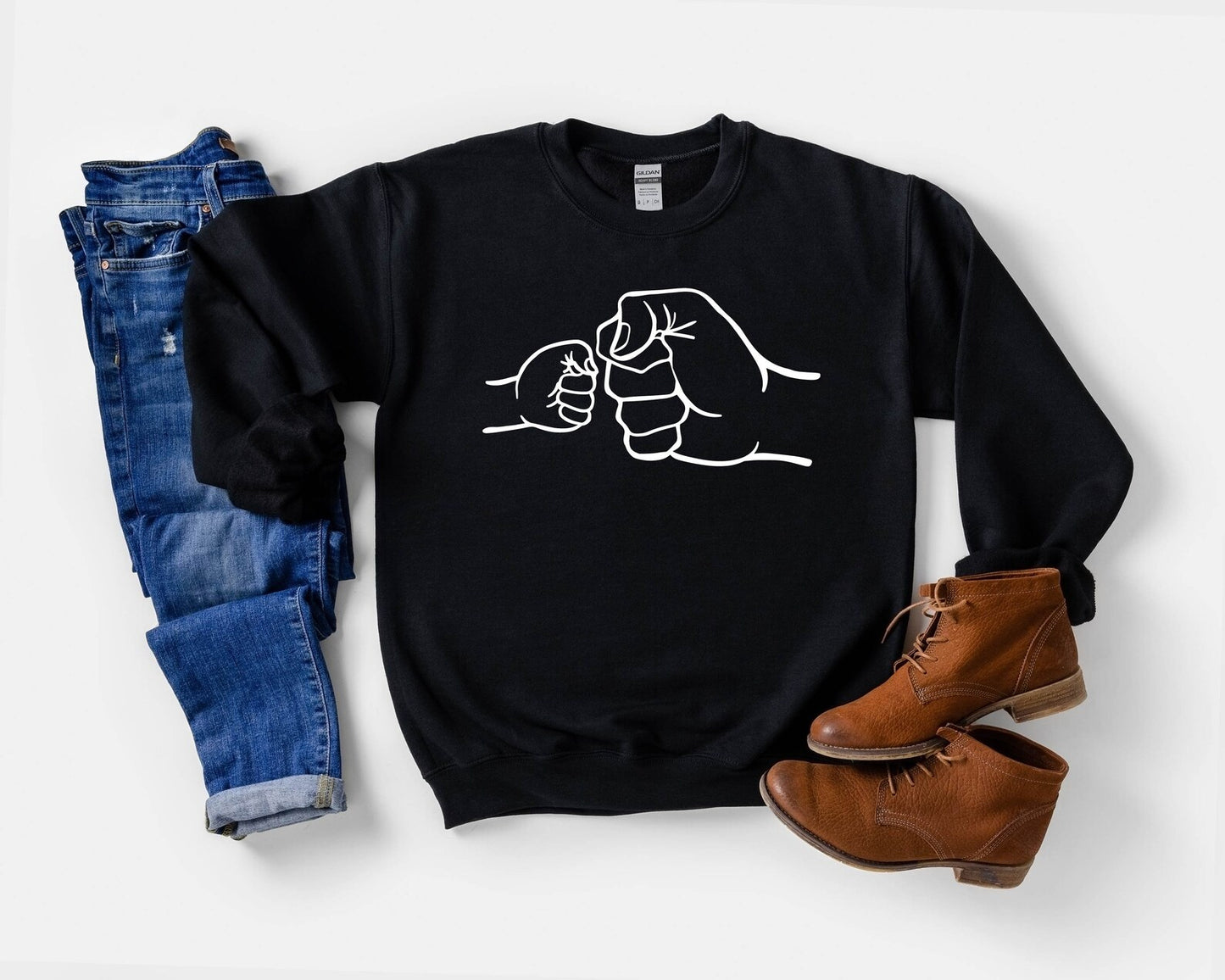 Dad and Kids Fist Bump Sweatshirt – Personalized Keepsake Gift