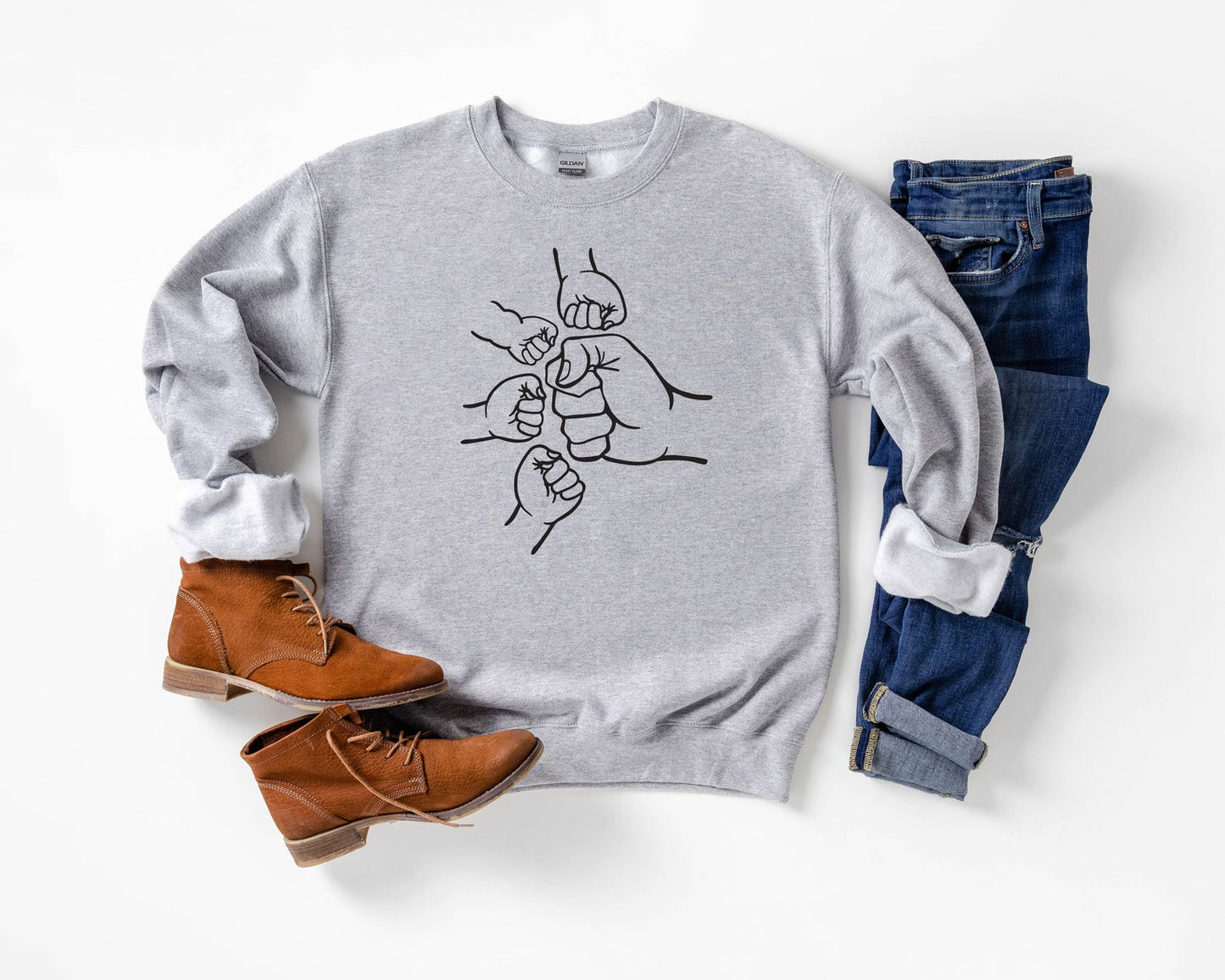 Dad and Kids Fist Bump Sweatshirt – Personalized Keepsake Gift