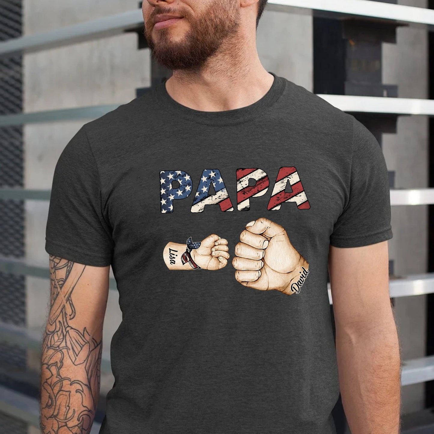 Matching Fist Bump Dad and Kid Sweatshirt – Personalized Print