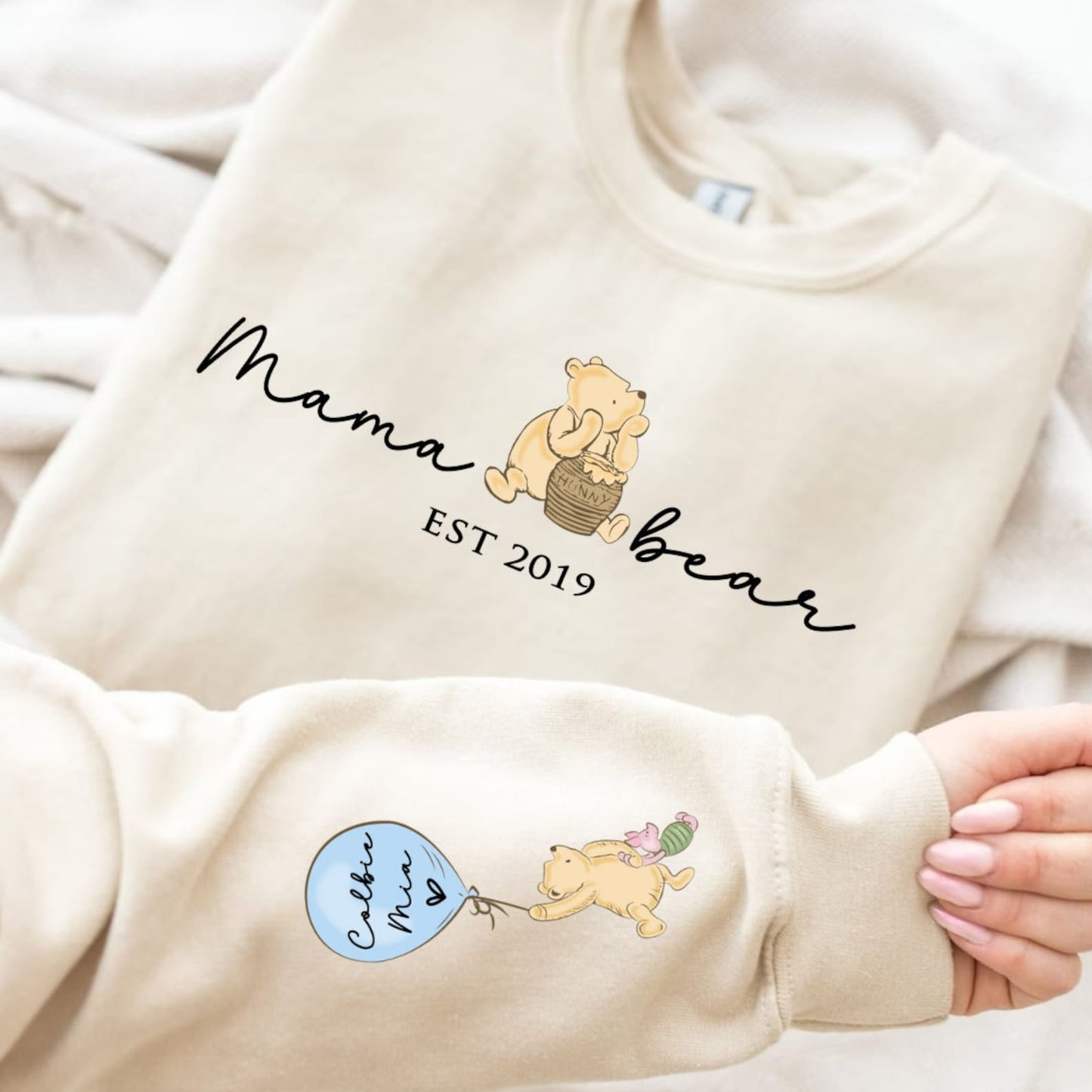 Mama Bear Sweatshirt. Personalised Mum Sweatshirt with children's names. Sweatshirt gift for Mum. Mama Bear Jumper.