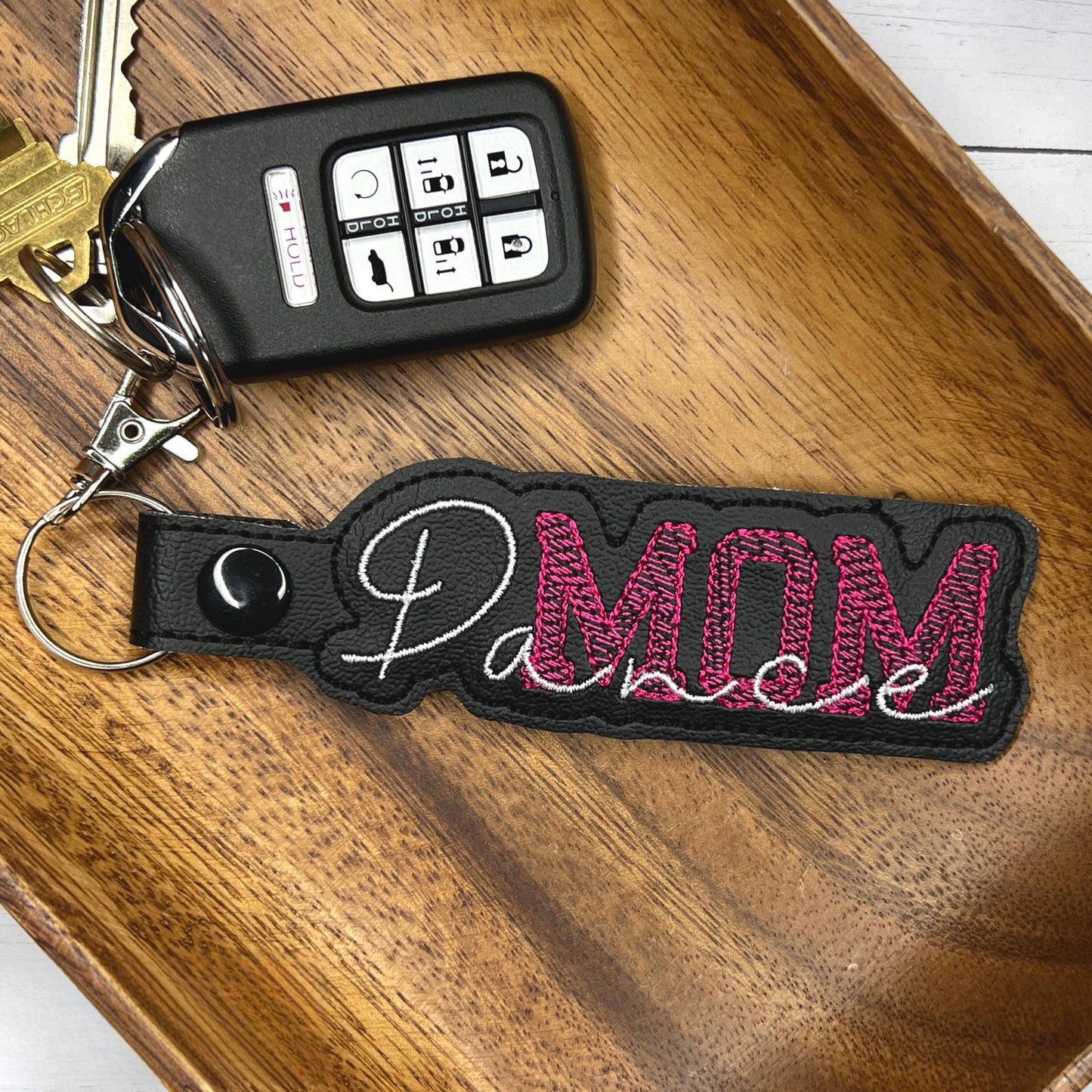 Dance Mom Keychain - Handmade Embroidered Gift for Mom - Keyring or Bag Charm