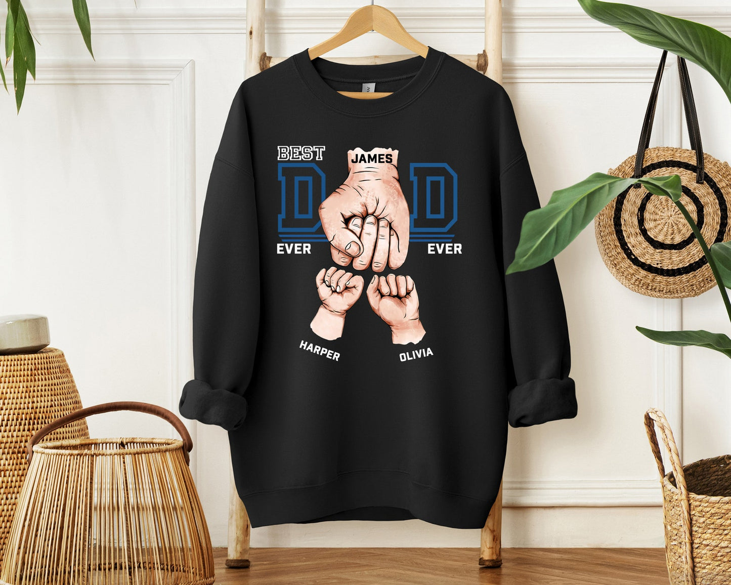 Printed Fist Bump Dad Sweatshirt – Father's Day Keepsake Gift