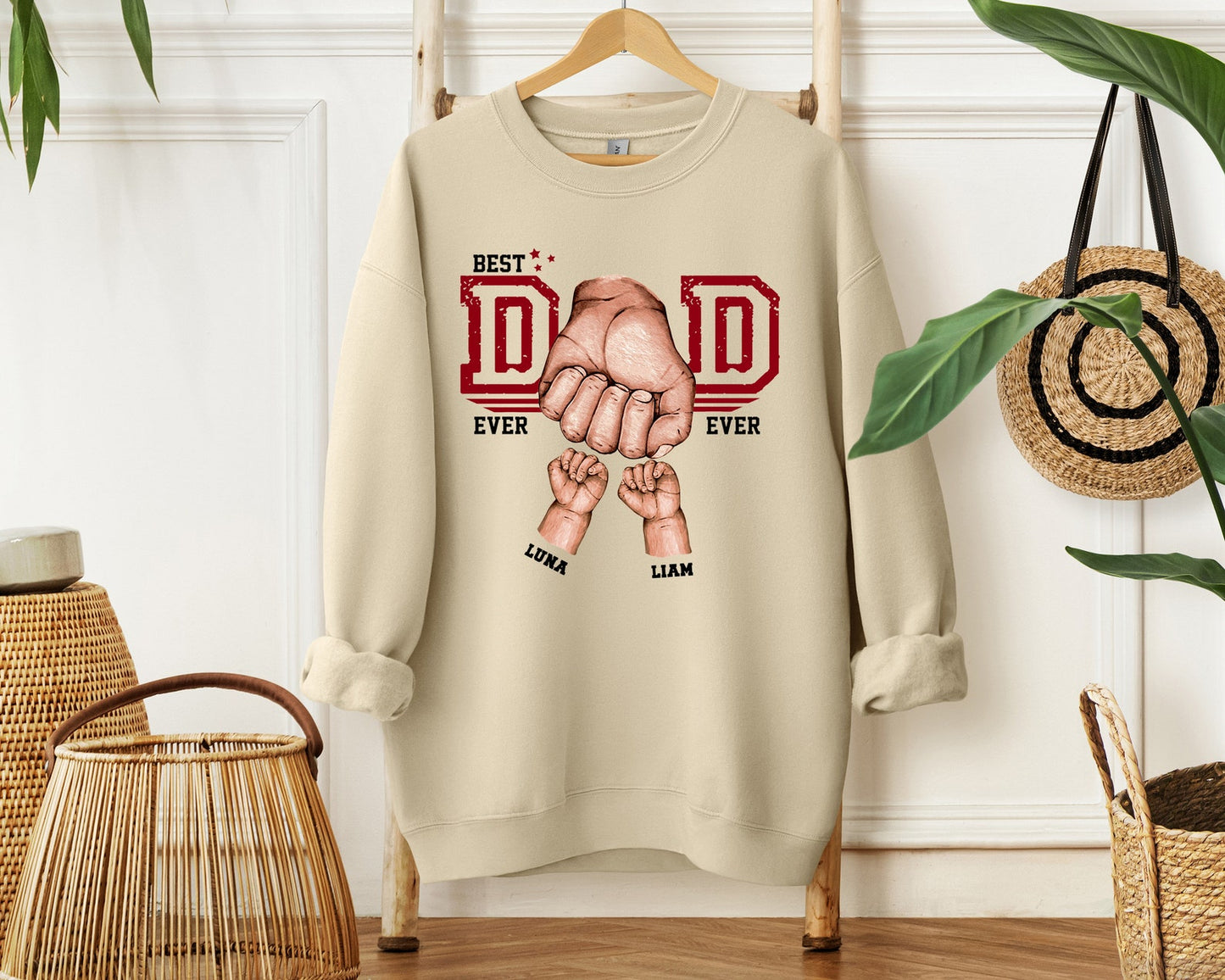 Personalized Fist Bump Sweatshirt for Dads – Fun & Sentimental Gift