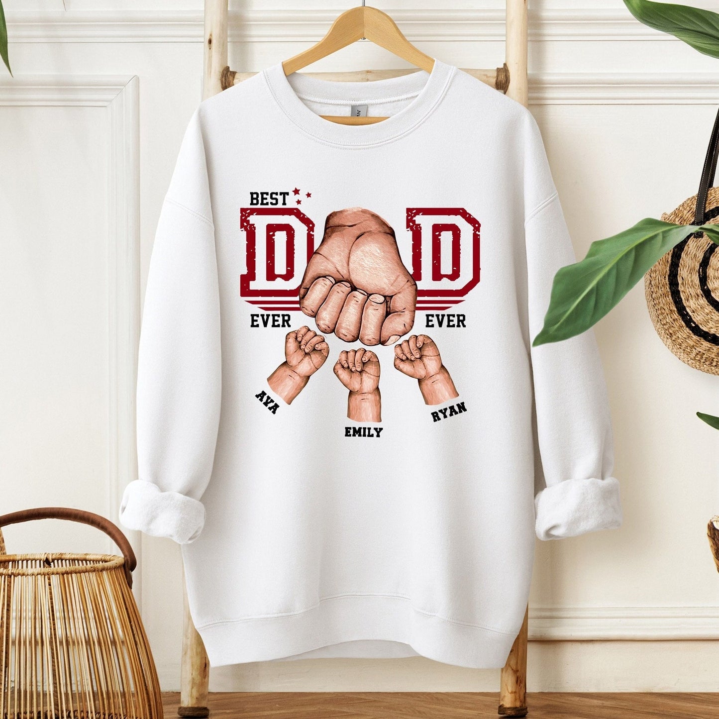 Personalized Fist Bump Sweatshirt for Dads – Fun & Sentimental Gift