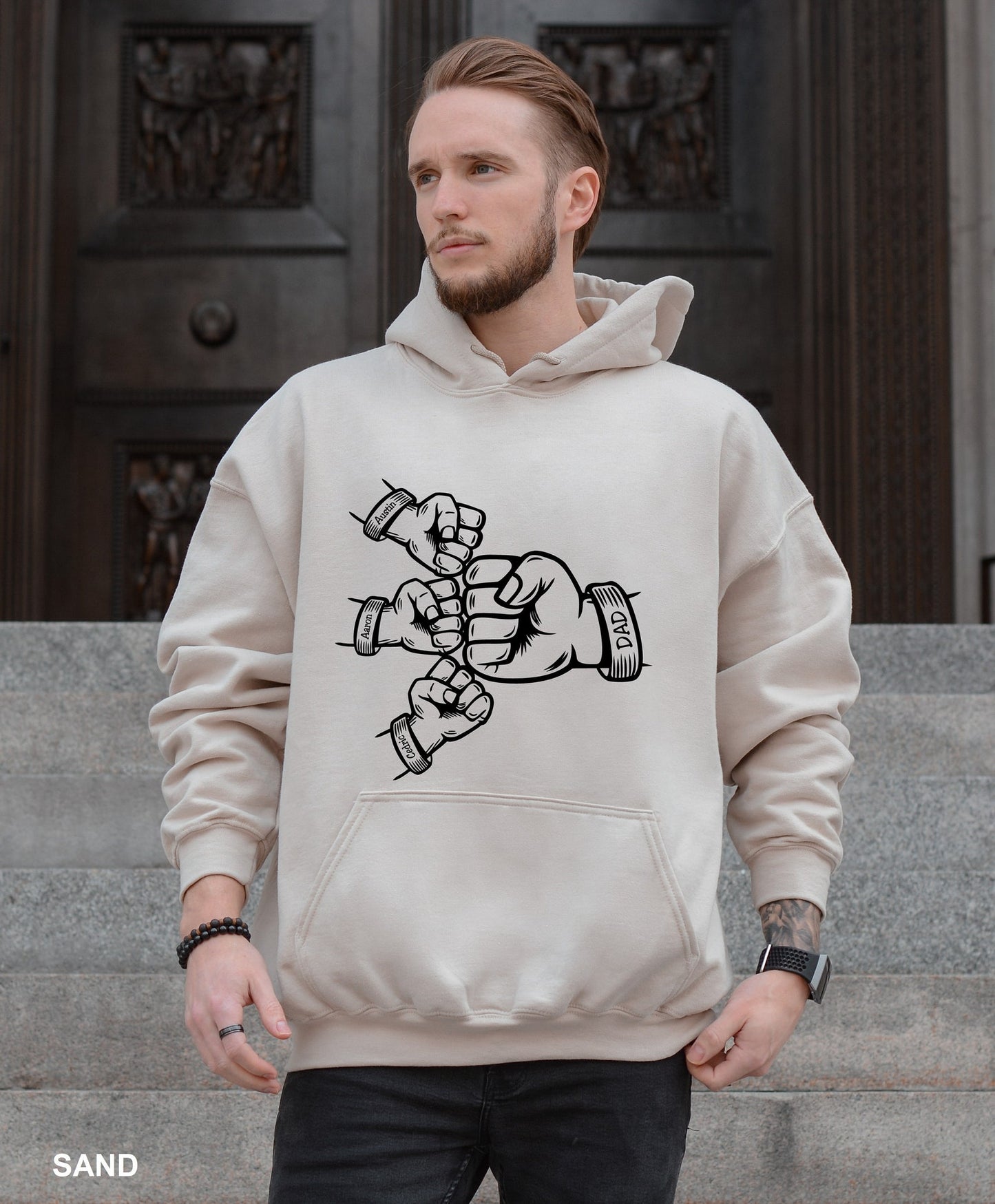 Cool Dad Sweatshirt – Personalized Fist Bump with Kids' Names
