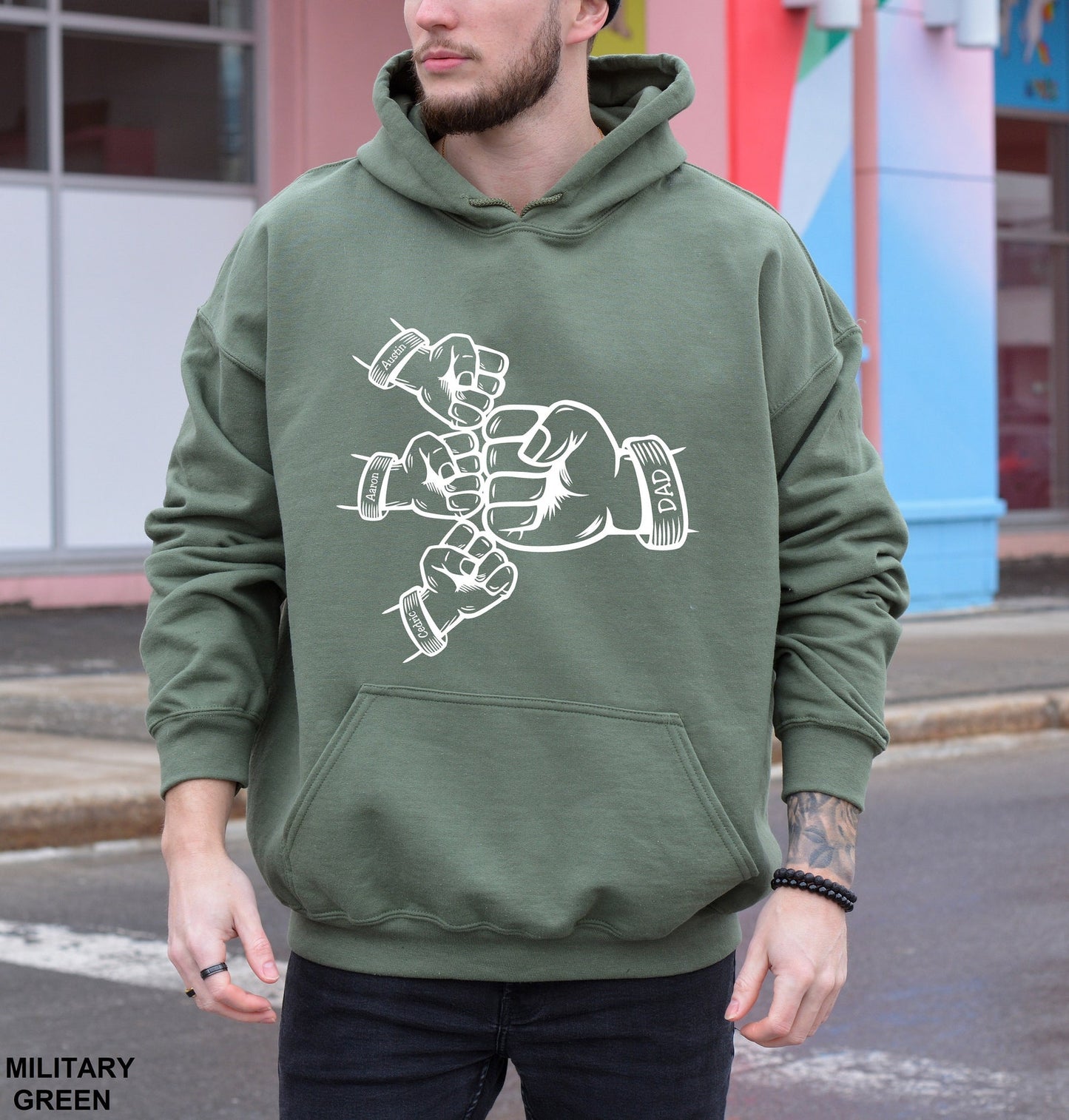 Cool Dad Sweatshirt – Personalized Fist Bump with Kids' Names