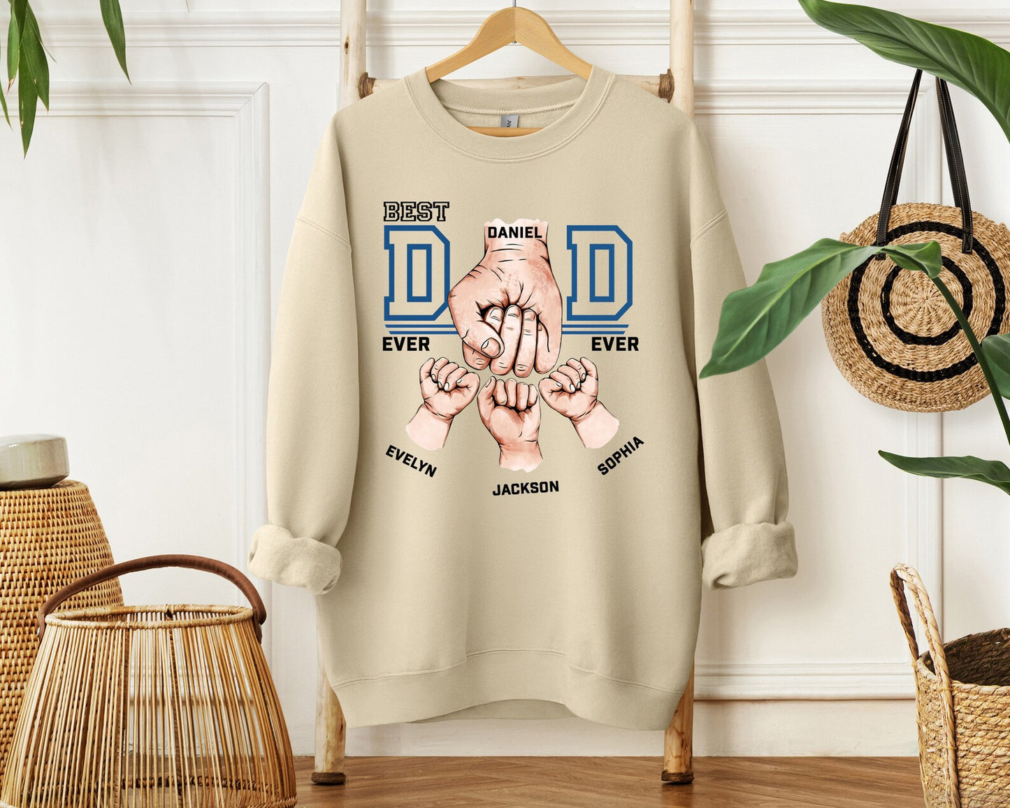 Printed Fist Bump Dad Sweatshirt – Father's Day Keepsake Gift