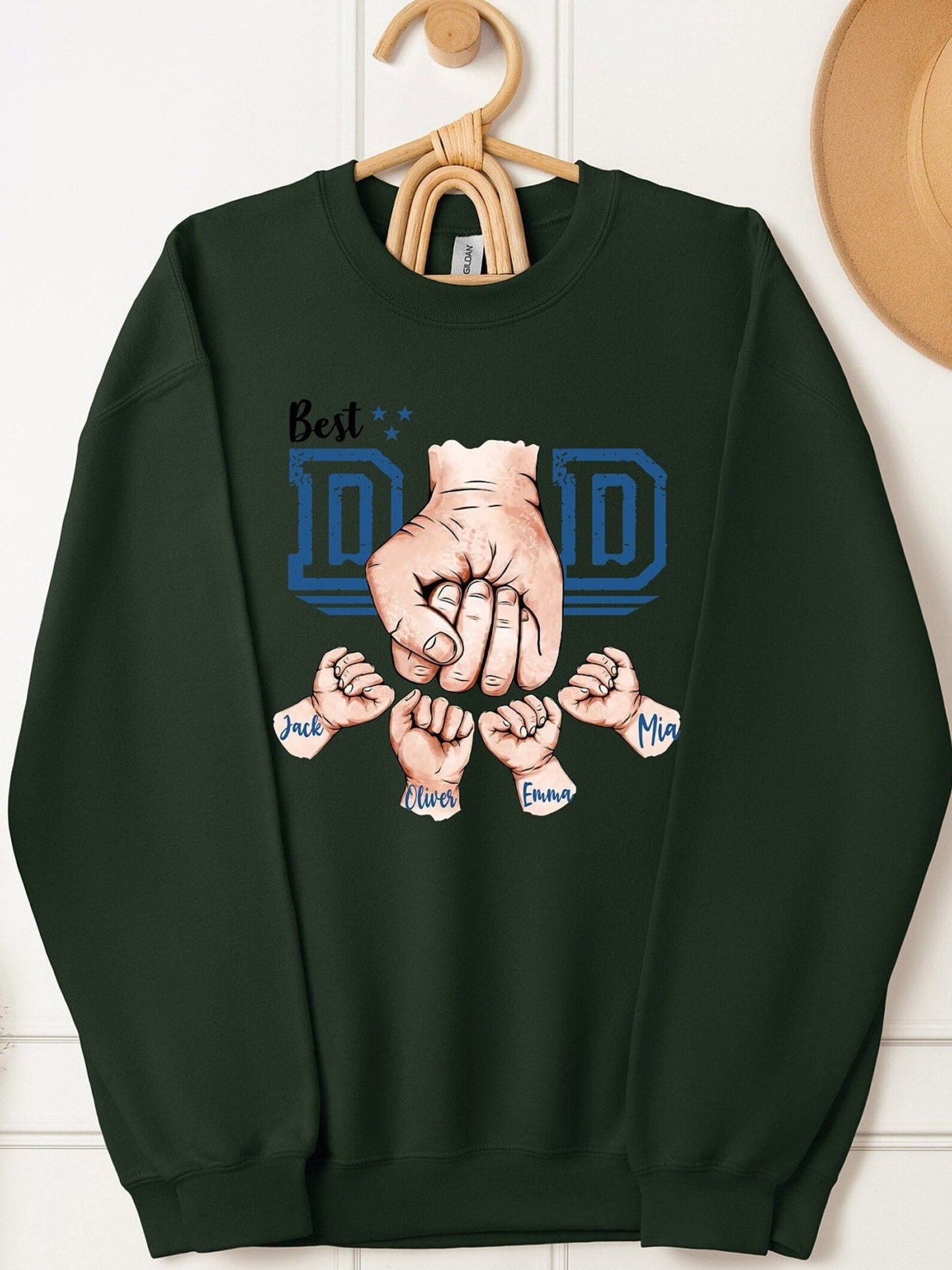 Dad & Kids Fist Bump Shirt – Custom Gift for Birthday or Father's Day