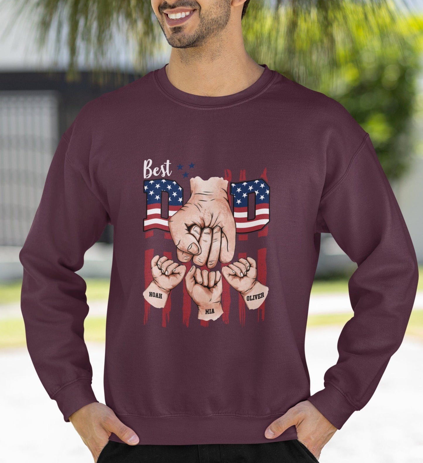 Unique Father's Day Gift – Custom Fist Bump Sweatshirt for Dad