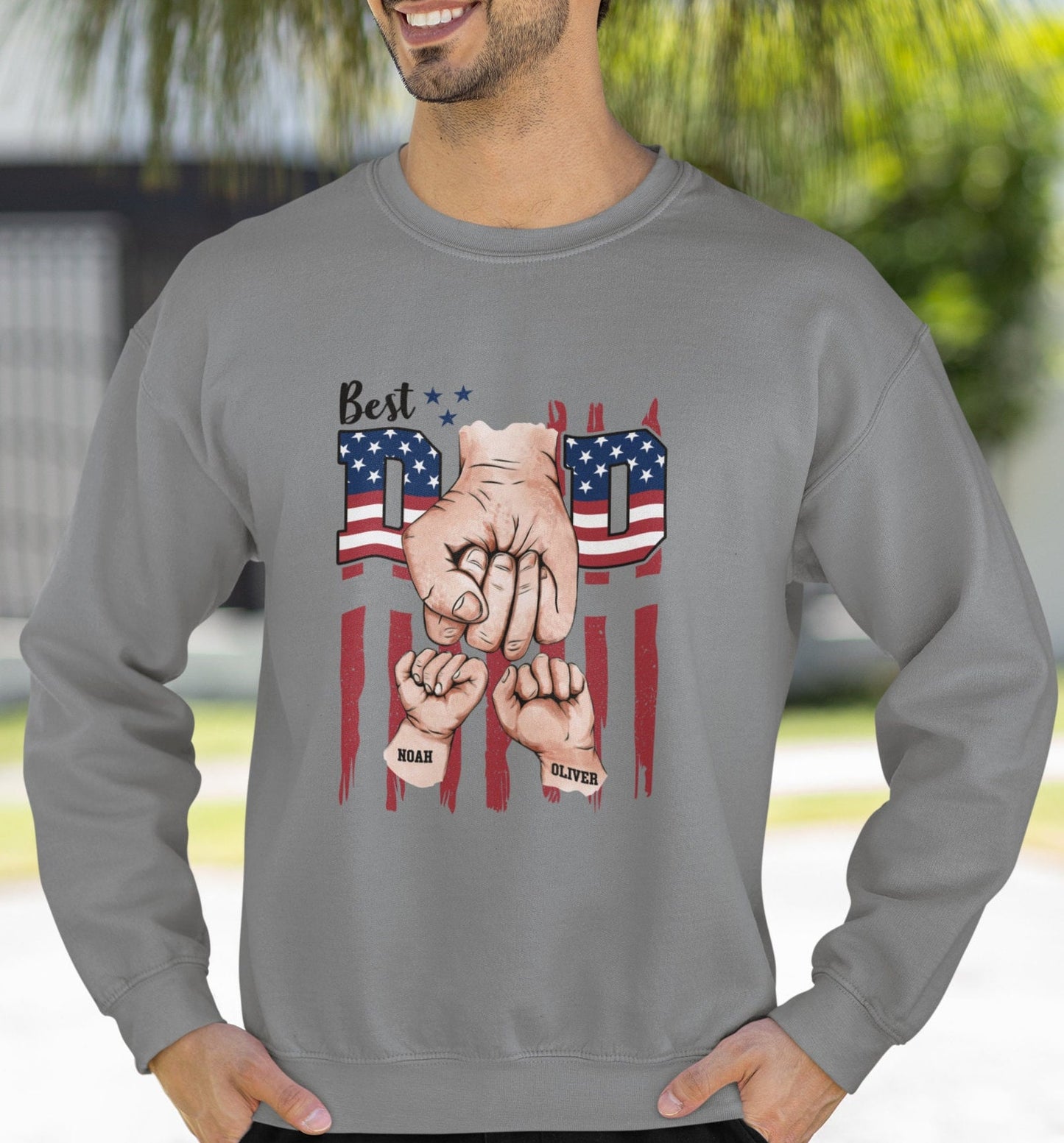 Unique Father's Day Gift – Custom Fist Bump Sweatshirt for Dad