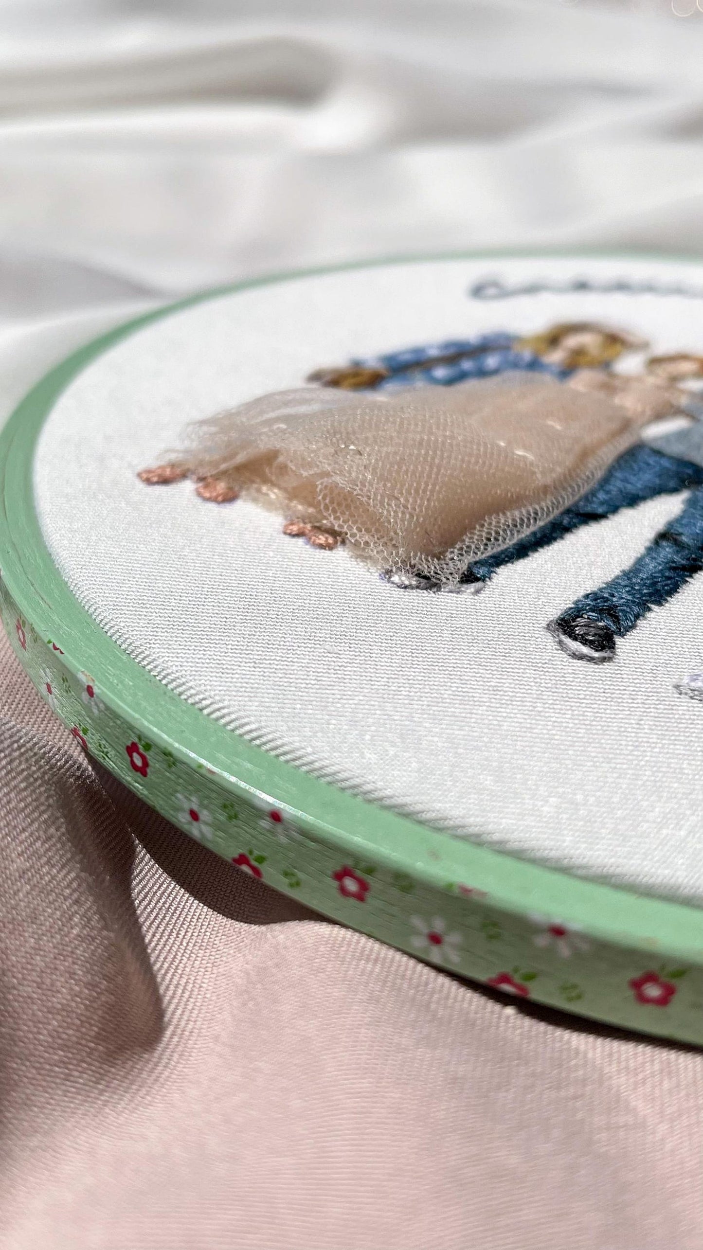 Custom family embroidery photo hoop, people embroidered design, anniversary gift, hand embroidery, family gift, embroidery hoop art