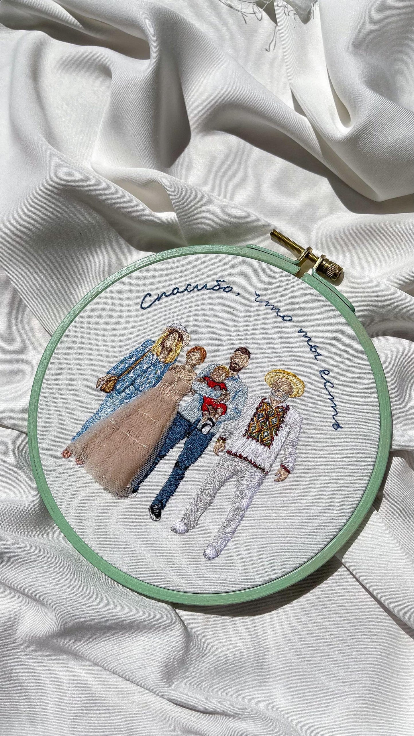 Custom family embroidery photo hoop, people embroidered design, anniversary gift, hand embroidery, family gift, embroidery hoop art