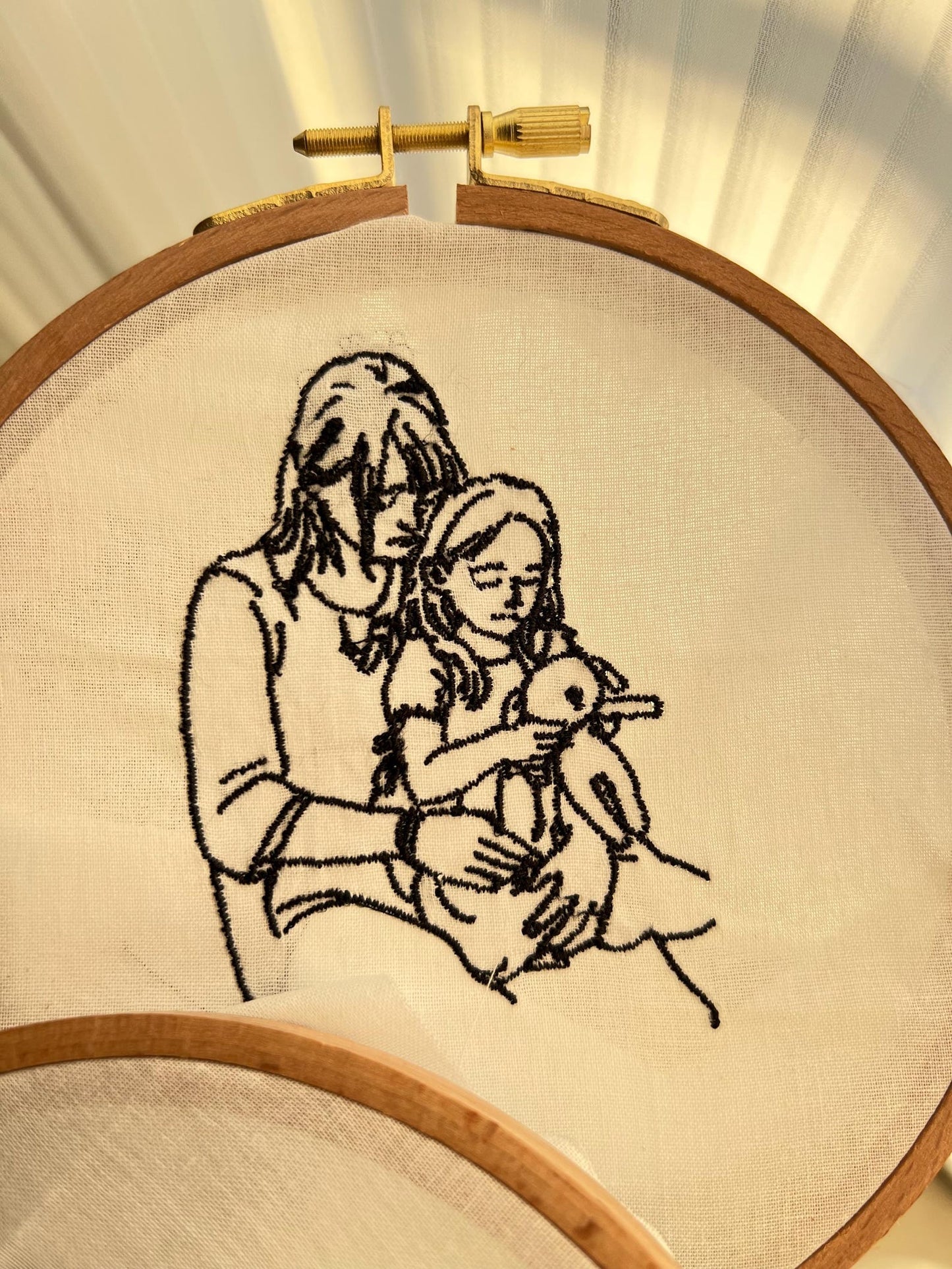 Custom Portrait Embroidery Personalized Family Photo Anniversary Gift Unique Keepsake