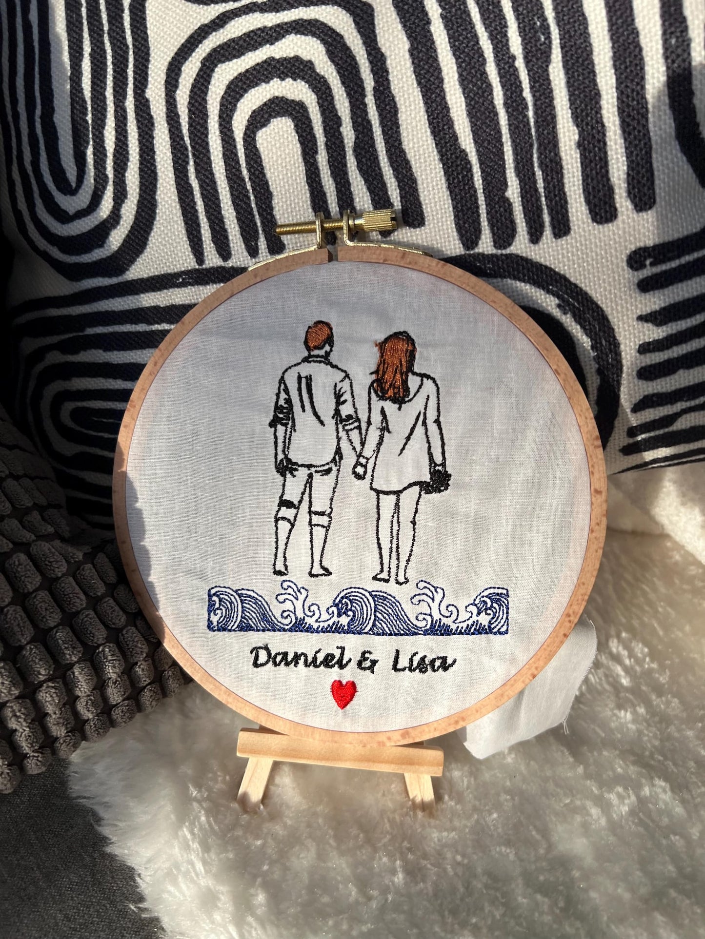 Custom Portrait Embroidery Personalized Family Photo Anniversary Gift Unique Keepsake