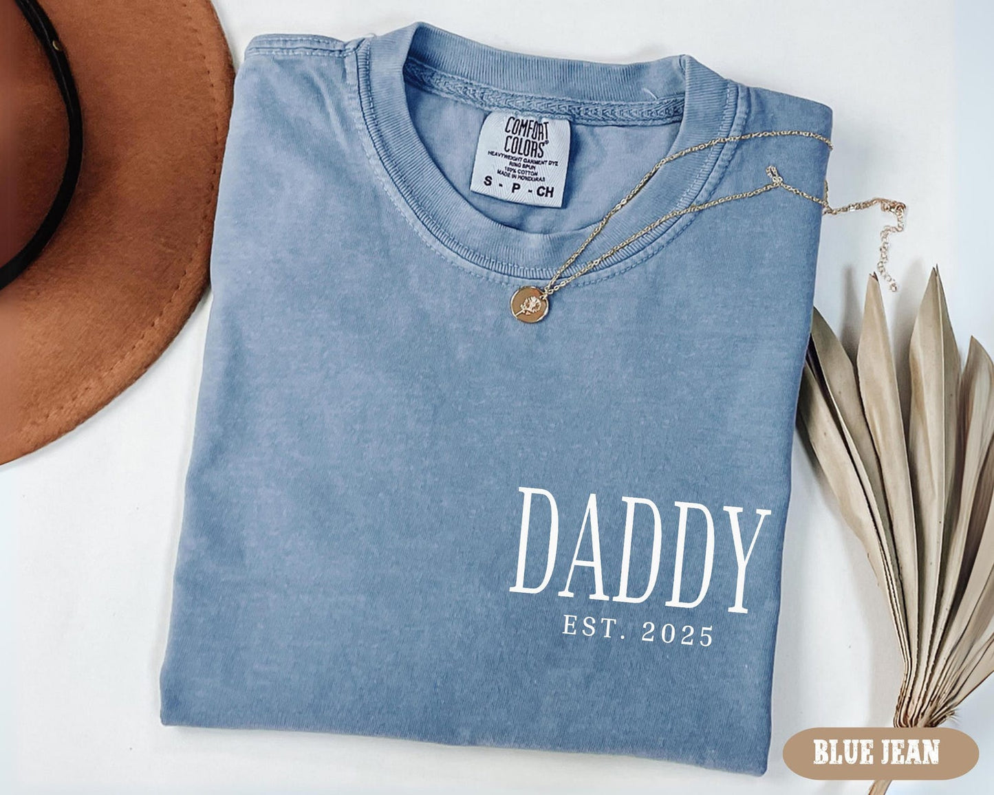 Daddy Est Shirt, Daddy Pocket Tee, Fathers Day Gifts from Kids, Birthday Gift for Daddy, New Daddy Birthday Tee, Father's Day Shirt Gift