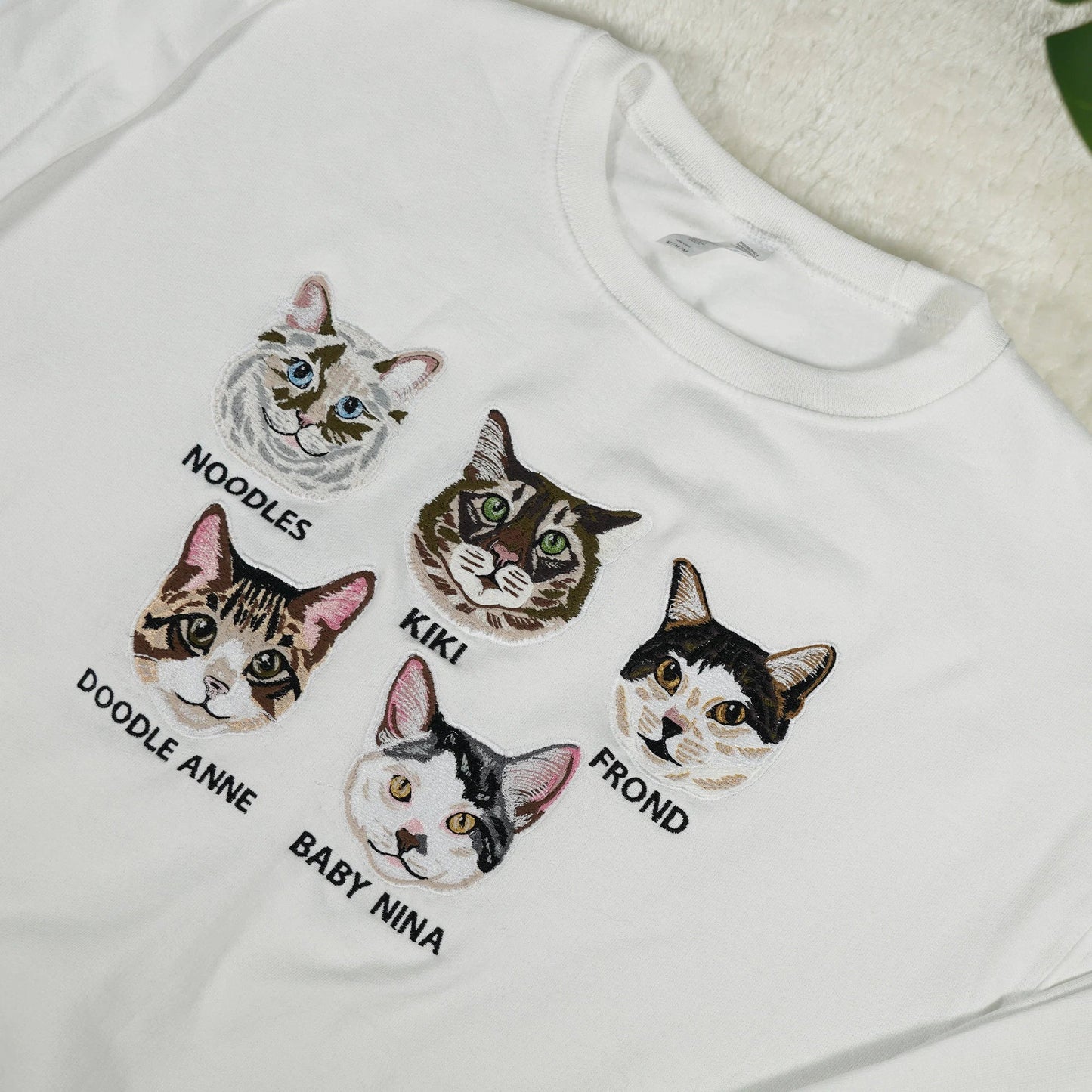 Embroidered Pet Portrait Organic Sweatshirt | Custom Pet Portrait Organic Hoodie