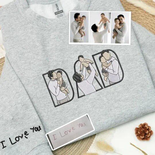 Best Mom Ever Custom Portrait Sweatshirt – Photo Sketch Embroidery Gift