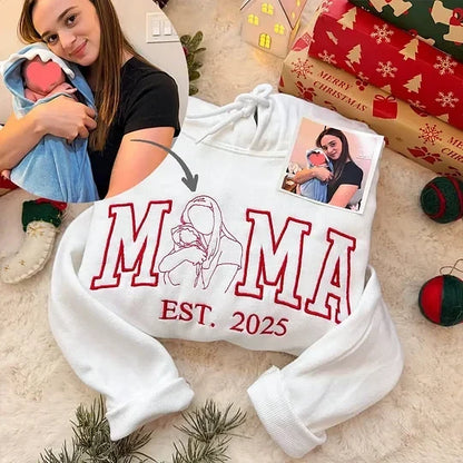 Personalized Family Sweatshirt – Custom Portrait with Names for Mom & Dad