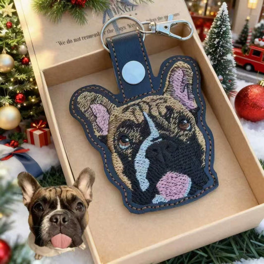 Custom Pet Embroidery Keychain | Pet Personalized Embroidered Keychain | Pet Embroidery | Animal Embroidery | Personalized Pet Gifts