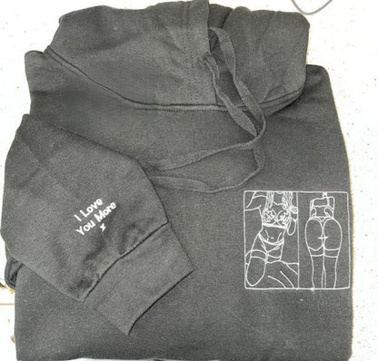 Embroidered Anniversary Hoodie - Personalized Romantic Gift for Couples