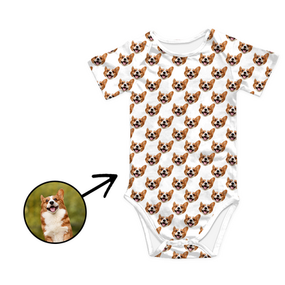 Custom Photo Baby Bodysuit My Loved One's Face Mother's Day Gifts