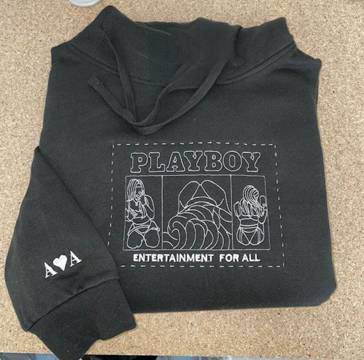 Embroidered Anniversary Hoodie - Personalized Romantic Gift for Couples
