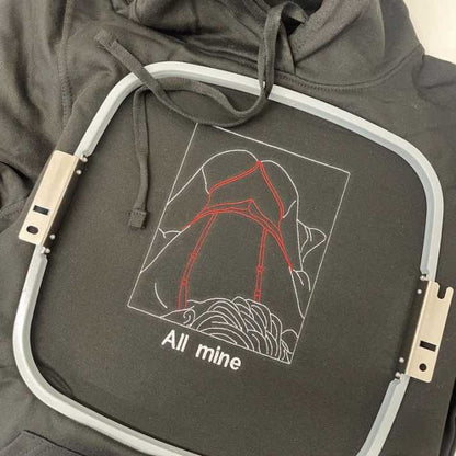 Embroidered Anniversary Hoodie - Personalized Romantic Gift for Couples
