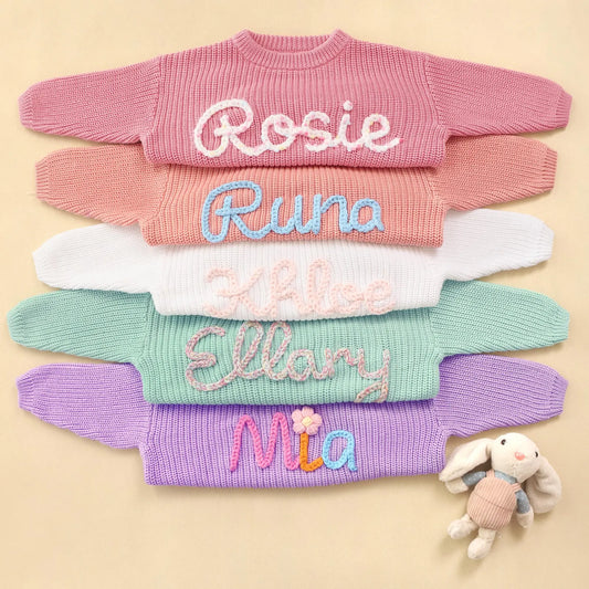 Personalized Baby Name Sweater – Embroidery with Name for Newborns and Toddlers