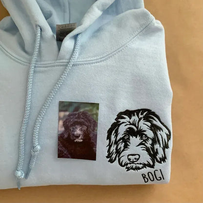 Custom Pet Portrait Sweatshirt – Unique Embroidered Hoodie & T-Shirt