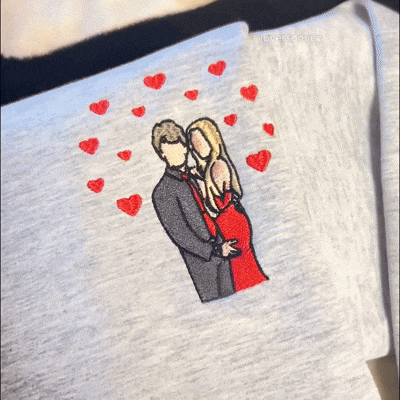 Custom Couple/Family Portrait Sweatshirt from Photo - Personalized Gift
