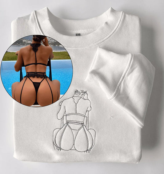 Custom Couples Hoodie with Love Embroidery - Unique Keepsake for Special Dates