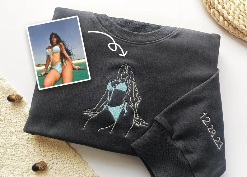 Sizzling Custom Portrait Sweatshirt | A Personalized & Sexy Gift for Him