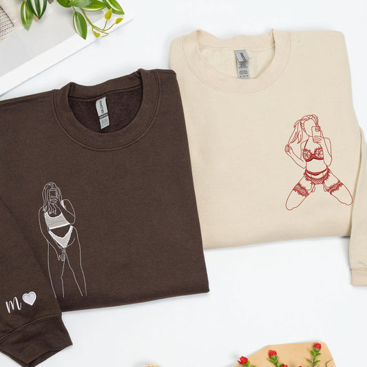 Romantic Date Night Hoodie - Custom Embroidered Gift to Celebrate Your Love Story