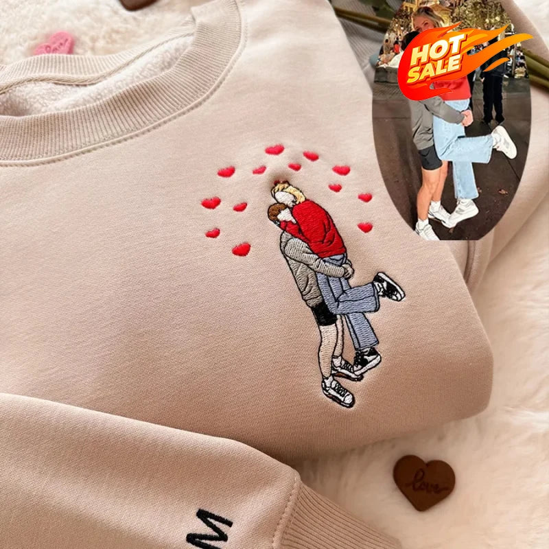 Custom Couple/Family Portrait Sweatshirt from Photo - Personalized Gift