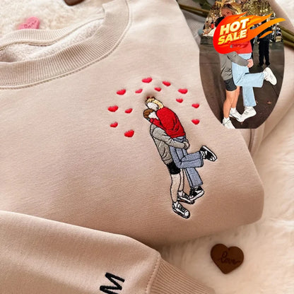 Custom Couple/Family Portrait Sweatshirt from Photo - Personalized Gift