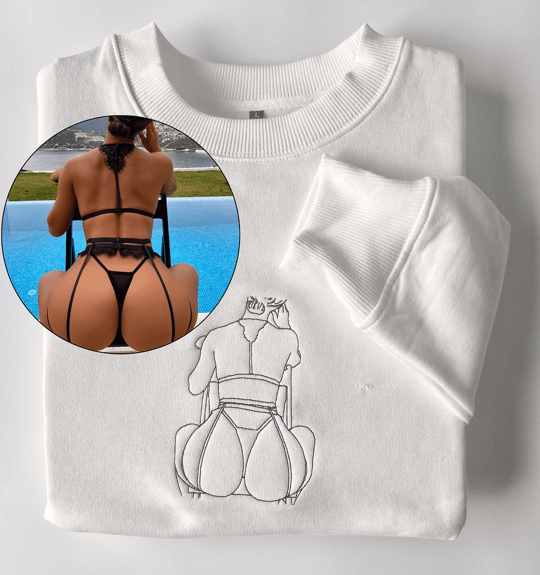 Sizzling Custom Portrait Sweatshirt | A Personalized & Sexy Gift for Him