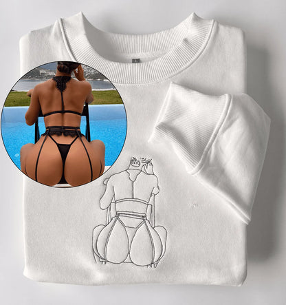Sizzling Custom Portrait Sweatshirt | A Personalized & Sexy Gift for Him