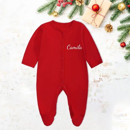 Baby's First Christmas Keepsake Romper - Personalized Soft Long Sleeve Bodysuit