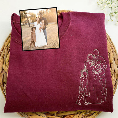Mother's Day Custom Embroidered Sweatshirt | Turn Photo to Threads, Unique Gift for Mom