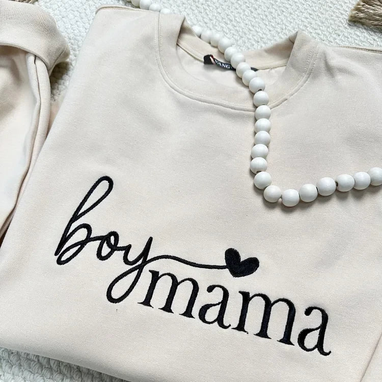 Family Portrait Embroidered Sweatshirt Custom Cartoon Family Picture Pullover