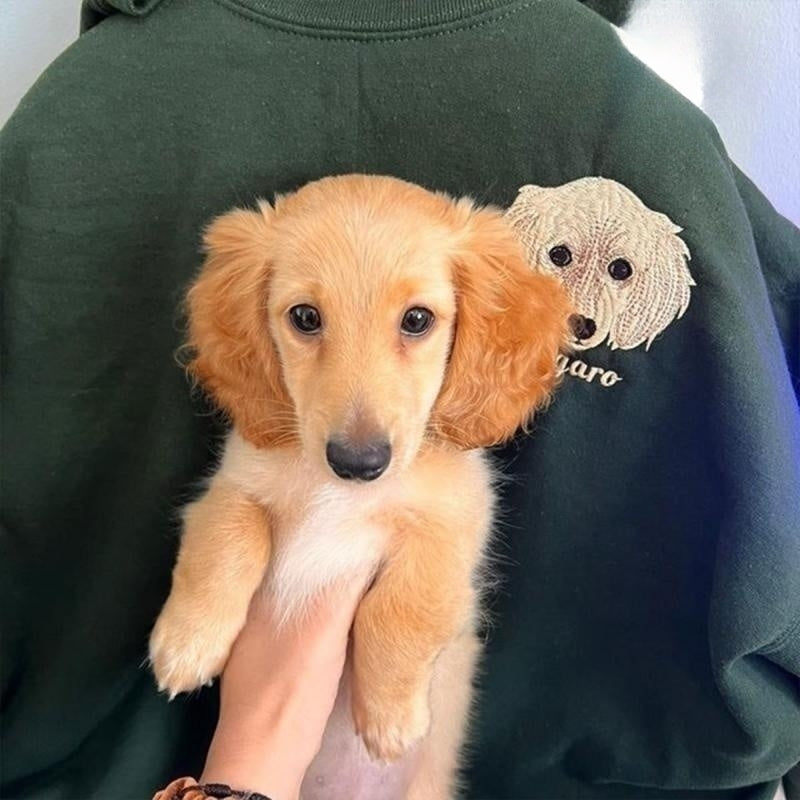 Custom Pet Embroidered Gifts For Pet Lover Custom Pet Face and Pet name Sweatshirt
