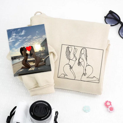 Sizzling Custom Portrait Sweatshirt | A Personalized & Sexy Gift for Him